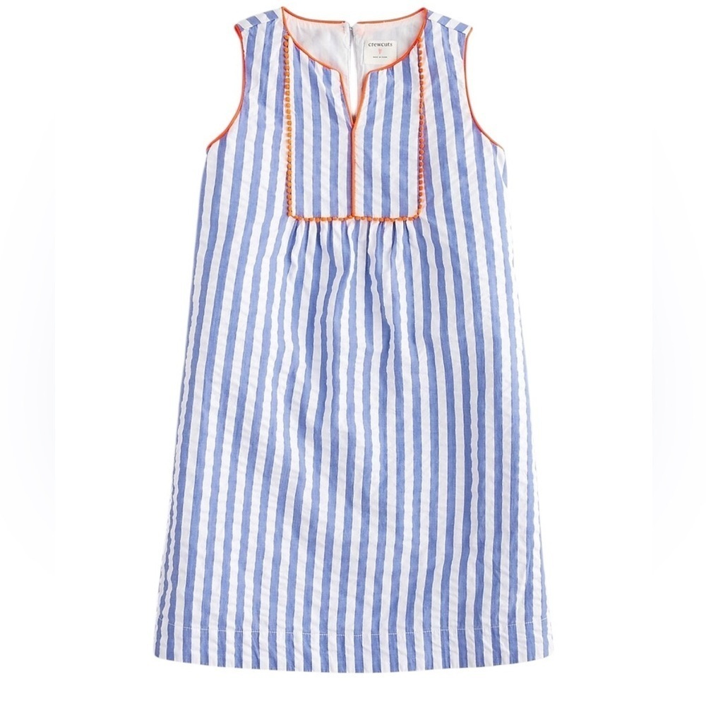 J Crew Crewcuts seersucker 100% cotton sleeveless dress striped size 12 NWT